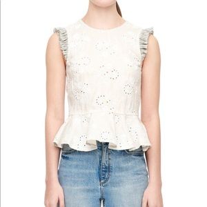 Rebecca Taylor magic garden eyelet peplum top
